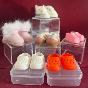 Adorable Doll Shoes in Pink, White, and Orange! 6 pairs. Fits Labubus v1,v2, v3.
